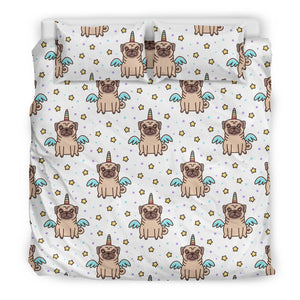 Unicorn Pug Pattern Bedding Set