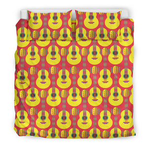 Classic Guitar Theme Pattern Bedding Set