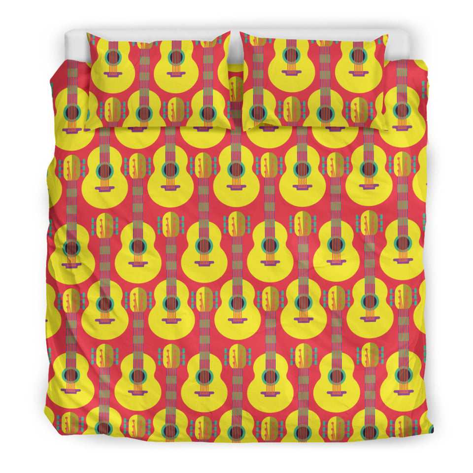 Classic Guitar Theme Pattern Bedding Set