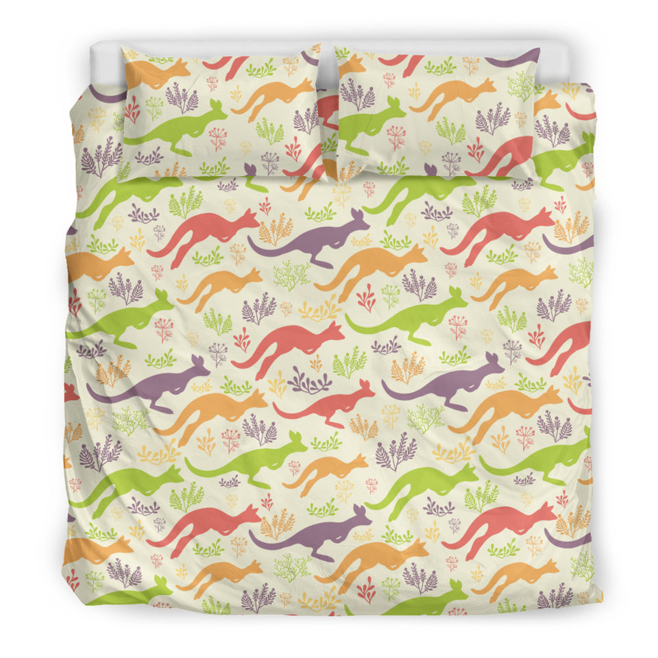 Colorful Kangaroo Pattern Bedding Set