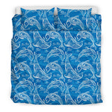 Dolphin Tribal Blue Pattern  Bedding Set