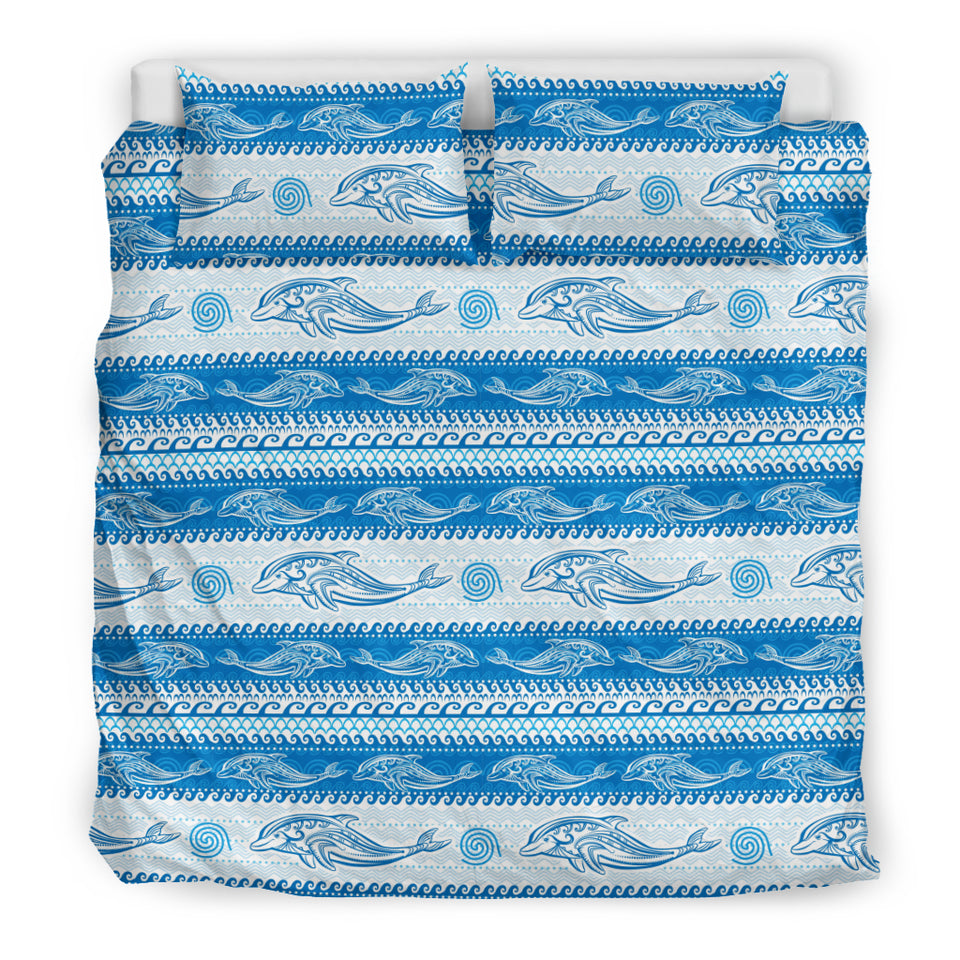 Dolphin Tribal Pattern background Bedding Set