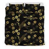 Gold Japanese Theme Pattern Bedding Set