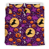 Halloween Pumpkin Witch Pattern Bedding Set
