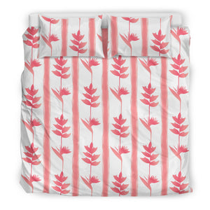 Heliconia Pink White Pattern Bedding Set