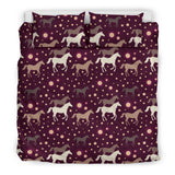 Horse Pattern Background Bedding Set