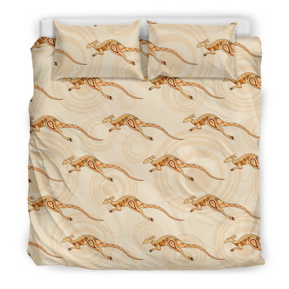 Kangaroo Aboriginal Pattern Background Bedding Set