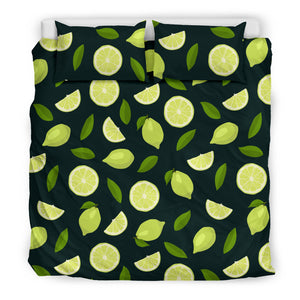 Lime Leaves Pattern Bedding Set