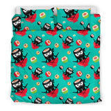 Ninja Sushi Pattern Bedding Set