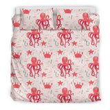 Octopus  Crab Starfish Pattern Bedding Set