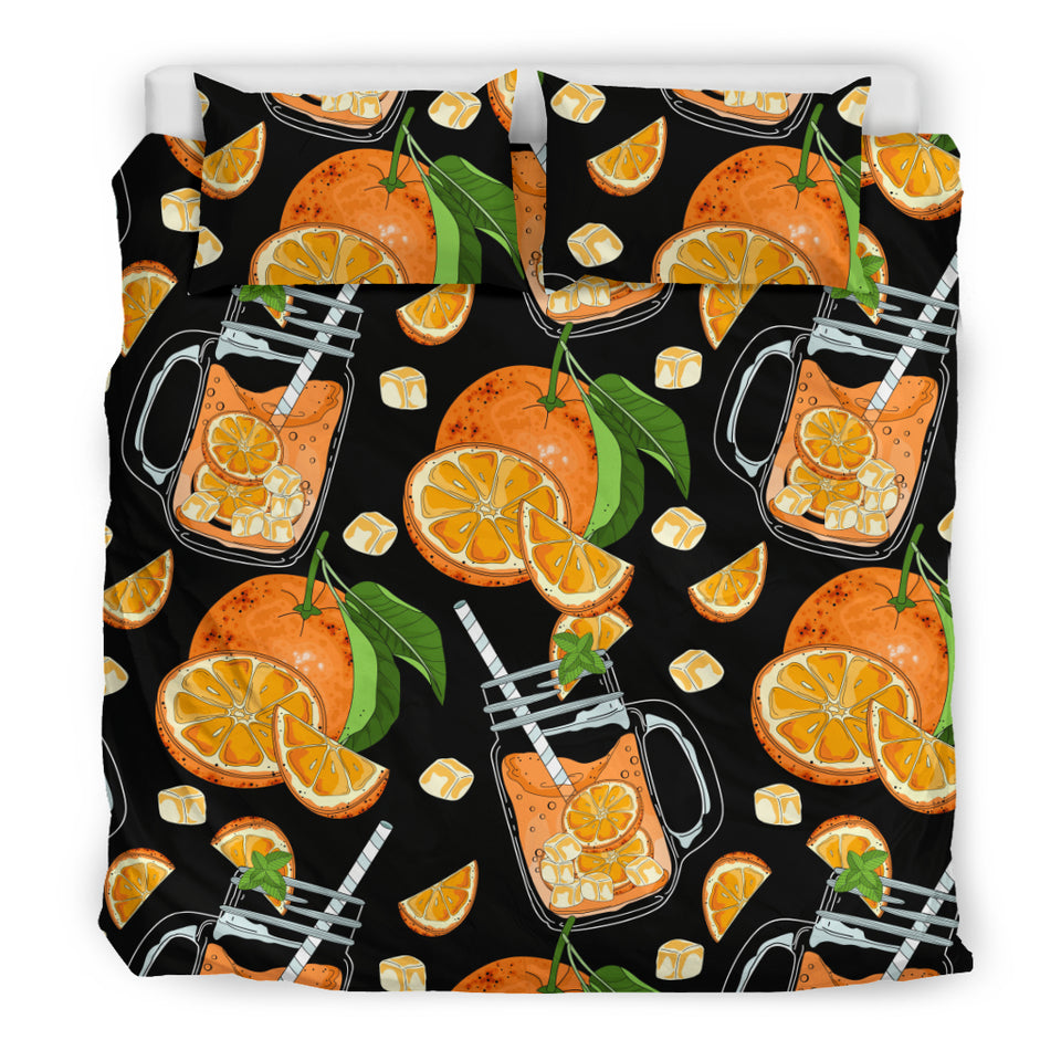 Orange Ice Orance Juice Pattern Bedding Set