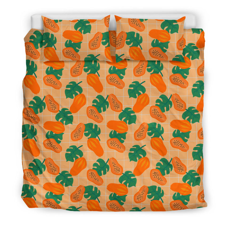 Papaya Leaves Pattern Bedding Set