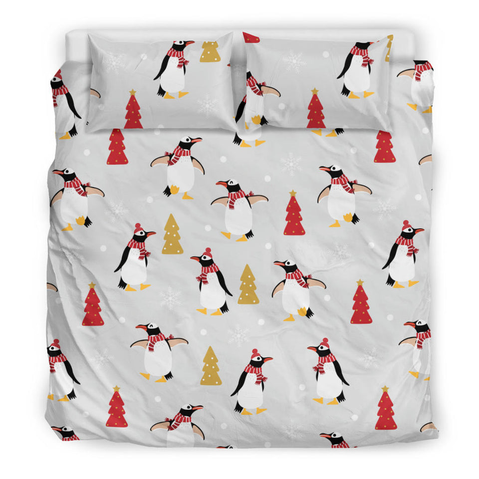 Penguin Christmas Tree Pattern Bedding Set