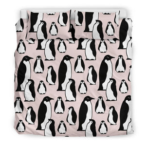 Penguin Pattern Background Bedding Set