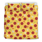 Pizza Salami Mushroom Texture Pattern Bedding Set