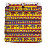 Rhino African Afro Dashiki Adinkra Kente Ethnic Motifs Bedding Set