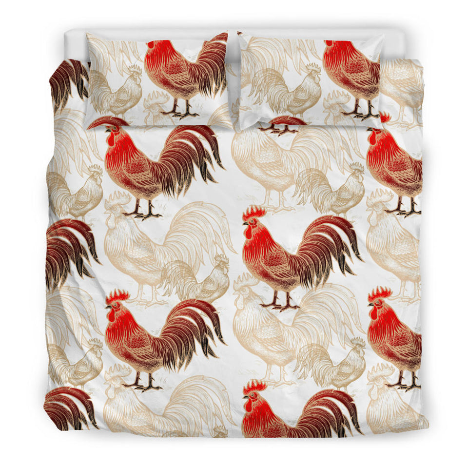 Rooster Chicken Pattern Bedding Set