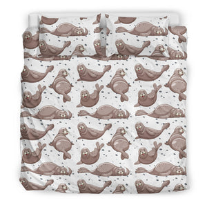 Sea Lion Pattern. Background Bedding Set