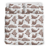 Sea Lion Pattern. Background Bedding Set