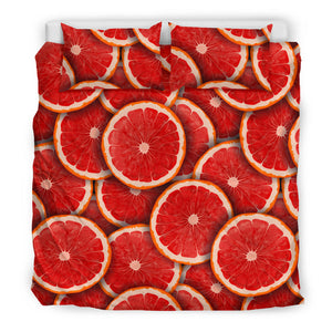 Sliced Grapefruit Pattern Background Bedding Set