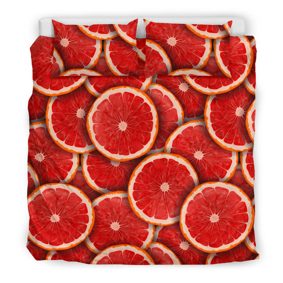 Sliced Grapefruit Pattern Background Bedding Set