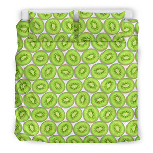 Sliced Kiwi Pattern Background Bedding Set