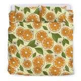 Sliced Orange Leaves  Pattern Bedding Set