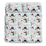 Snowman Pattern Background Bedding Set