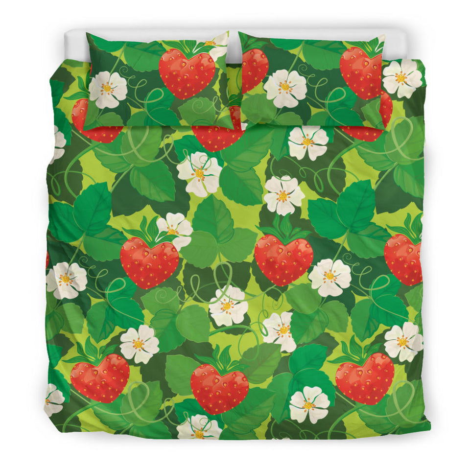 Strawberry Leaves Pattern Bedding Set