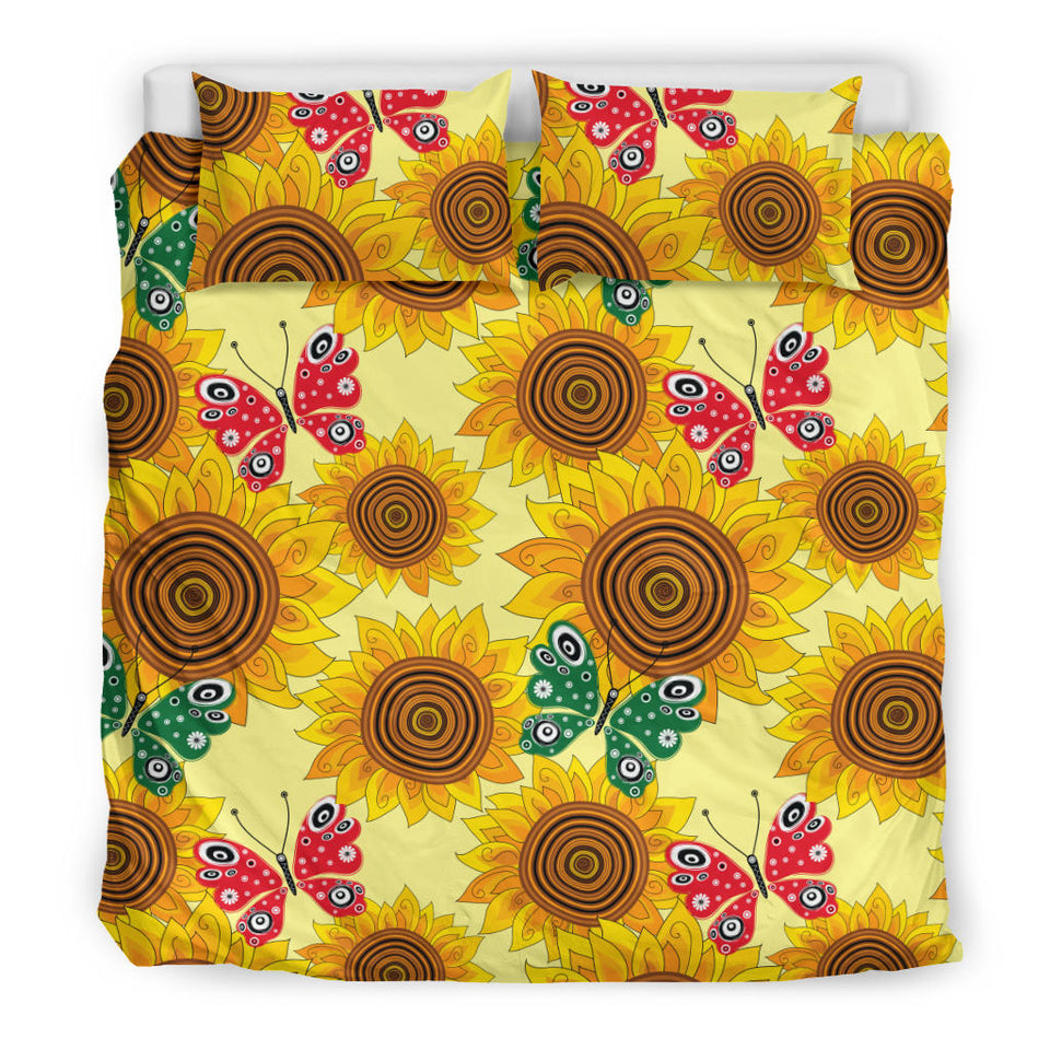 Sunflower Butterfly Pattern Bedding Set