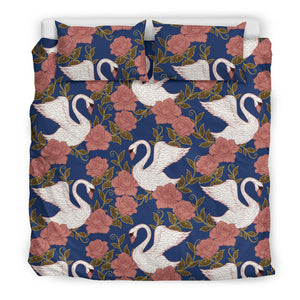 Swan Rose Pattern Bedding Set