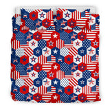 USA Star Hexagon Pattern Bedding Set