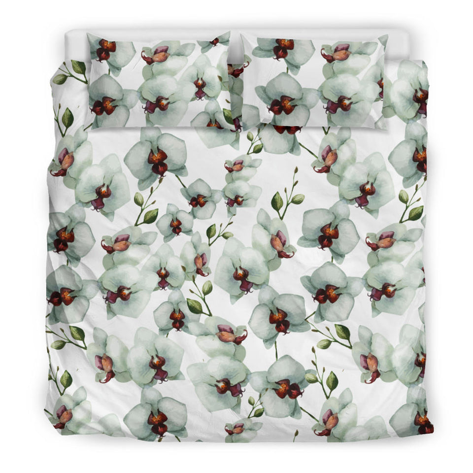 White Orchid Pattern Bedding Set