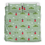 Windmill Green Pattern Bedding Set