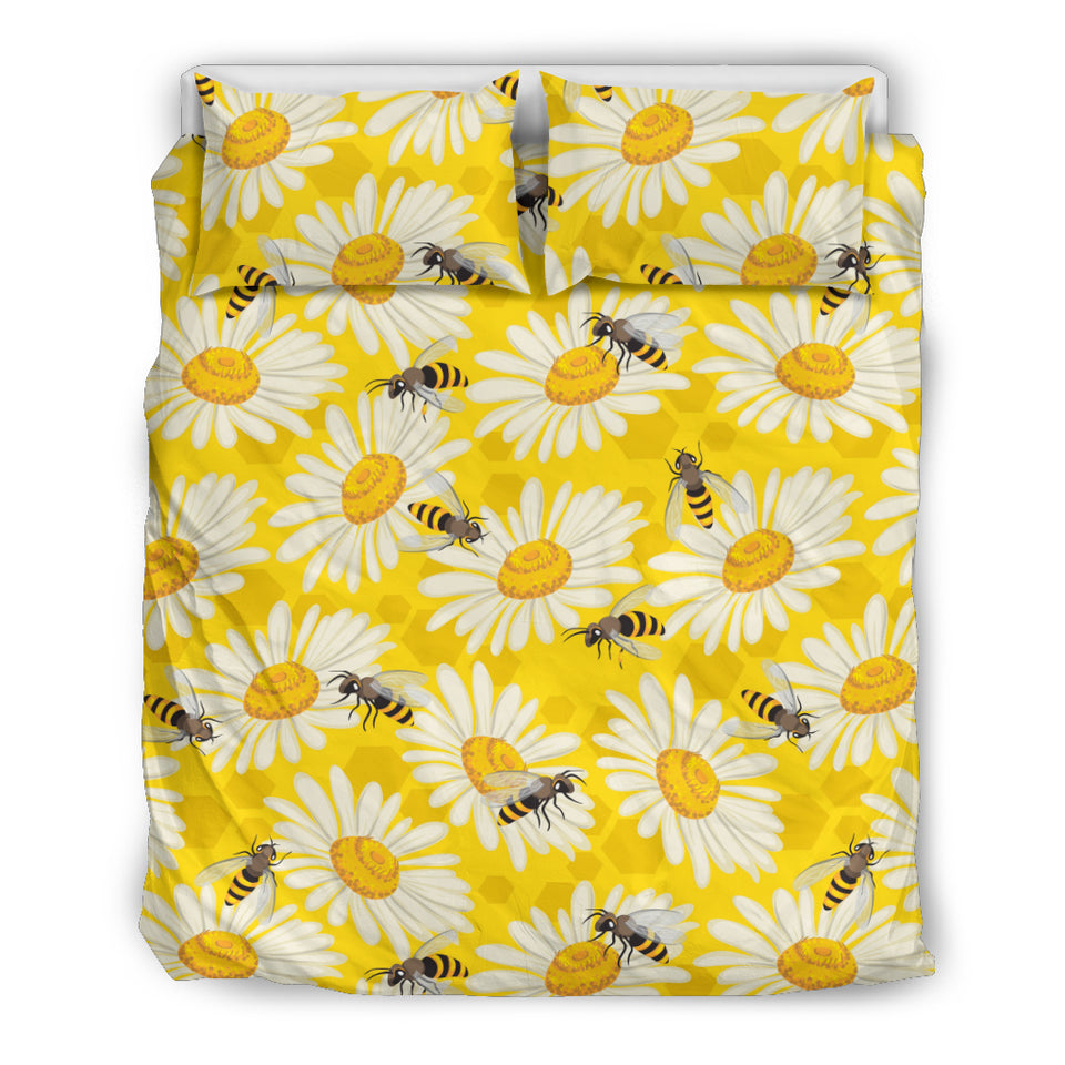 Bee Daisy Pattern Bedding Set