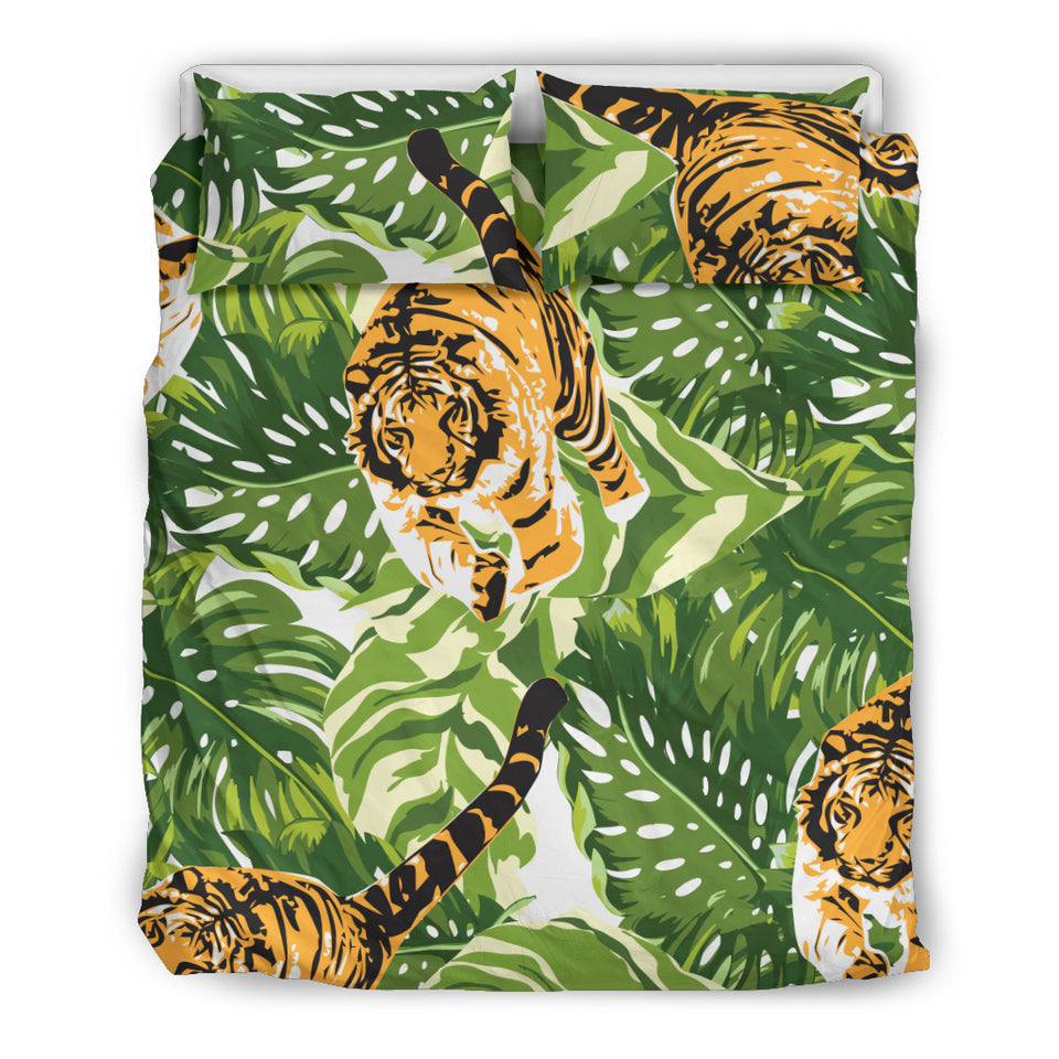 Bengal Tiger Pattern leaves Bedding Set