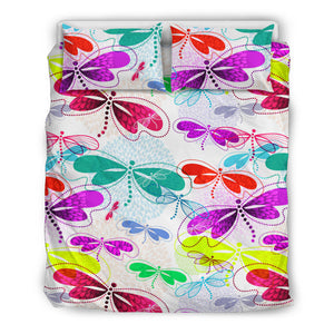 Colorful Dragonfly Pattern Bedding Set