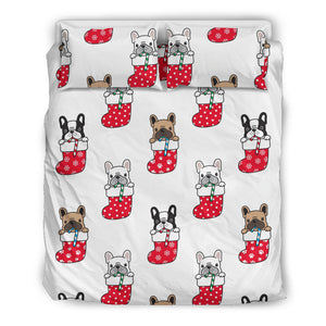 French Bulldog in Sock Pattern Bedding Set