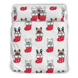 French Bulldog in Sock Pattern Bedding Set