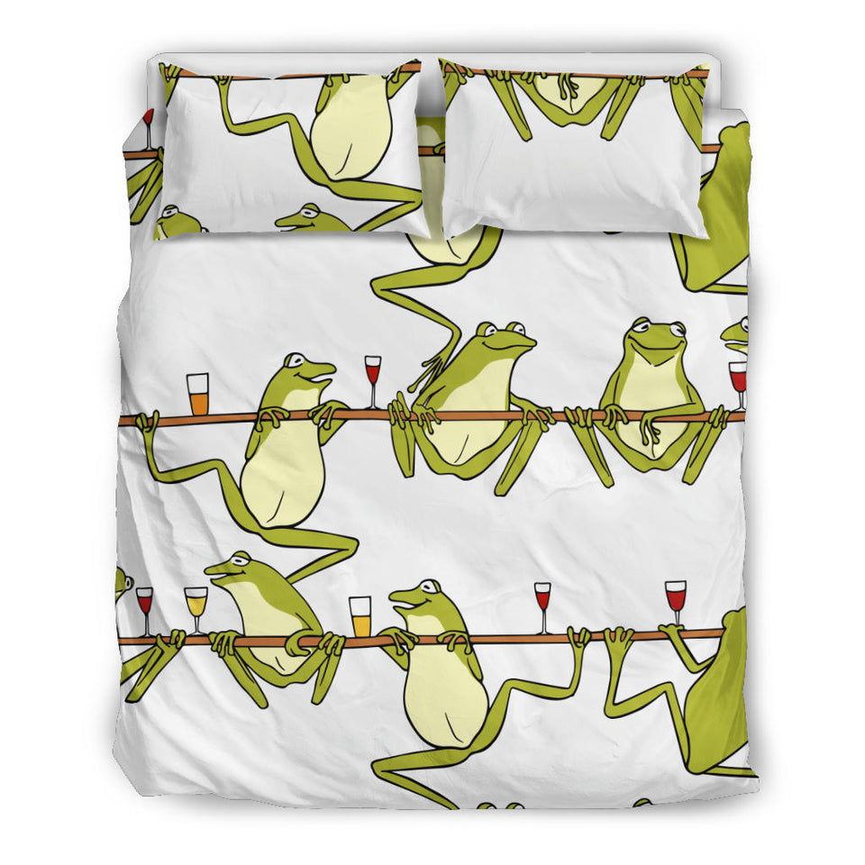 Frog drunk Pattern Bedding Set