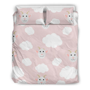 Goat Could Pink Pattern Bedding Set