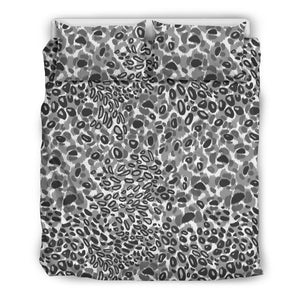 Gray Leopard Texture Pattern Bedding Set