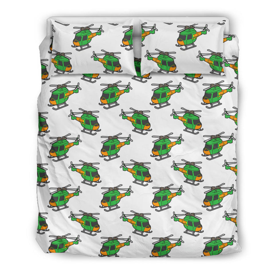 Green Amy Helicopter Pattern Bedding Set