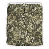 Green Camo Camouflage Flower Pattern Bedding Set