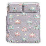 Hamster in Car Heart Pattern Bedding Set