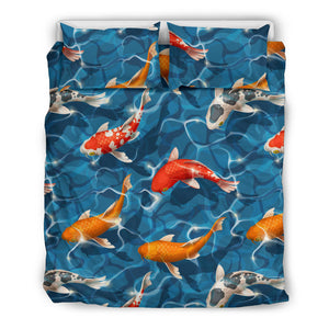 Koi Fish Carp Fish in Water Pattern Bedding Set