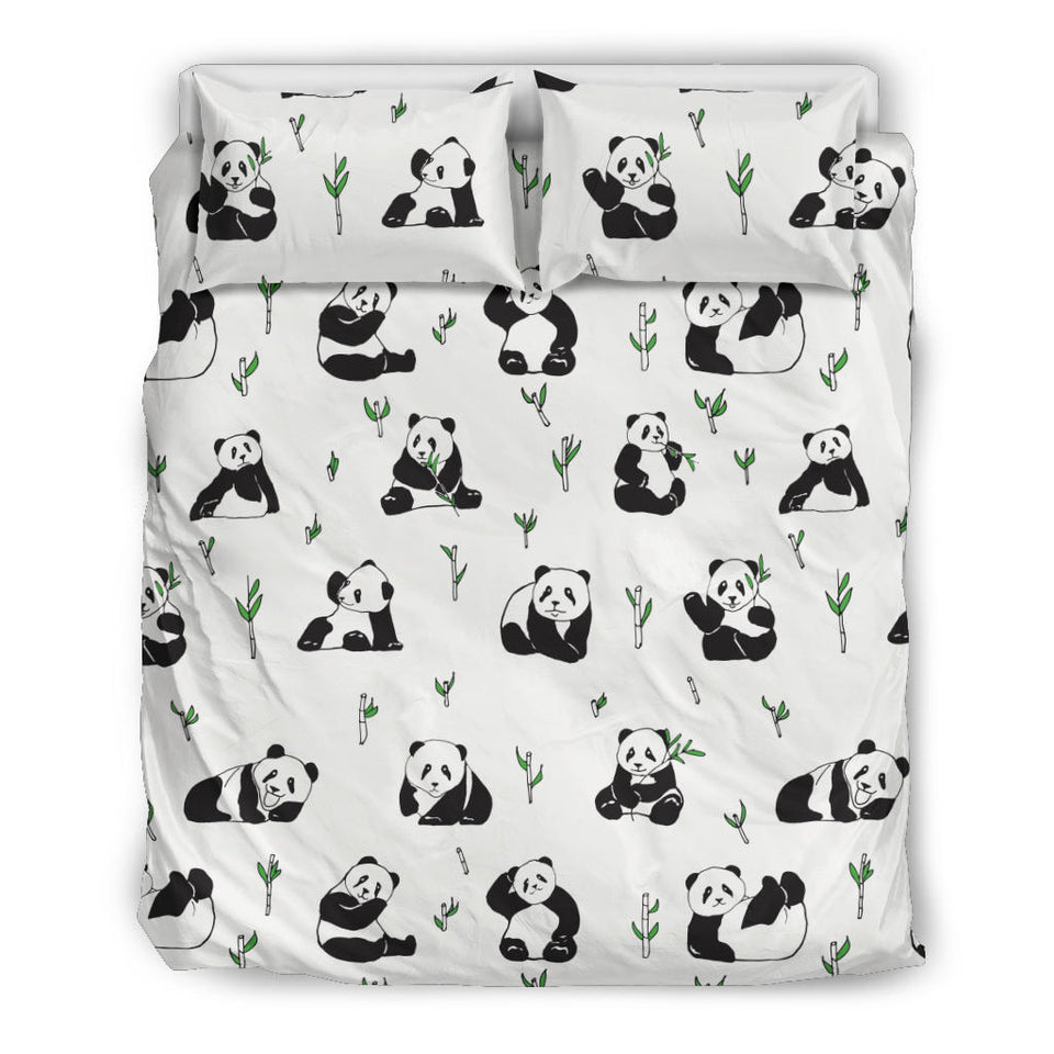 Panda Pattern Background Bedding Set