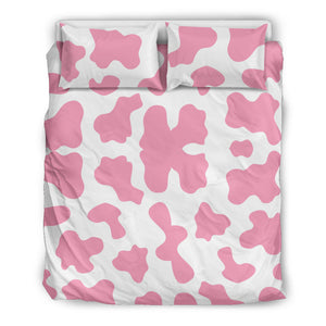 Pink Cow Skin Pattern Bedding Set