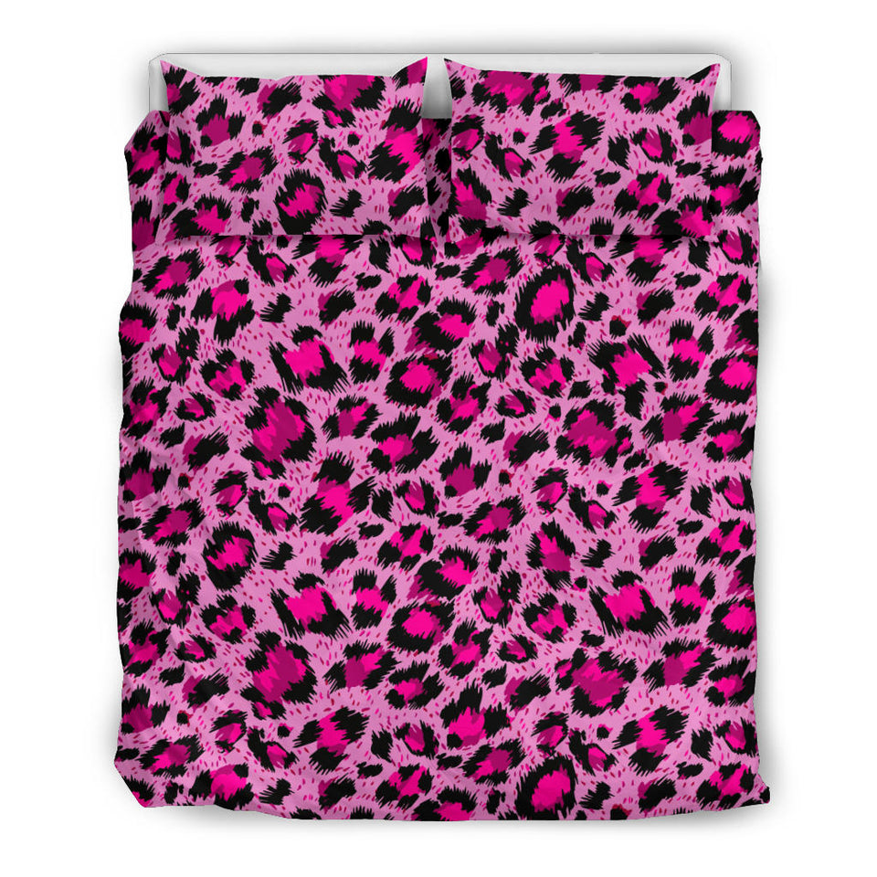 Pink Leopard Skin texture Pattern Bedding Set