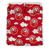 Red Daruma Cloud Pattern Bedding Set